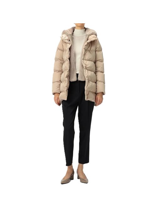 PIUMINO HERNO A-SHAPE IN RASO E ECOPELLICCIA HERNO | PI001934D12170Z1985 CHANTILLY